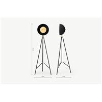 Ward lampadaire métal noir et feuille d'or