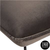 Hall fauteuil en velours gris foncé pieds métal noir