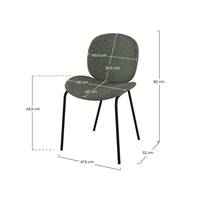 Slano chaise en tissu bouclé vert
