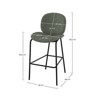 Slano chaise de bar en tissu bouclé vert H63