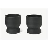 Lareta lot de 2 cache-pots gris charbon mat