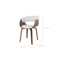 Bent chaise en bois et PU blanc