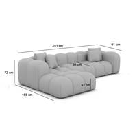 Cotton canapé d'angle gauche en tissu texturé beige