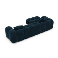 Cotton canapé d'angle gauche en velours bleu pétrole