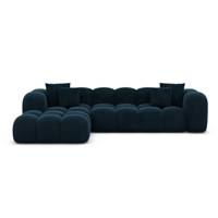 Cotton canapé d'angle gauche en velours bleu pétrole