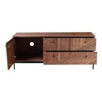 Maize meuble TV 1 porte 2 tiroirs en bois recyclé et métal