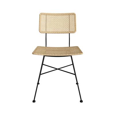 Tento chaise en rotin et métal noir