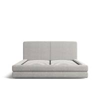 Karima lit 160x200 en tissu textur gris clair