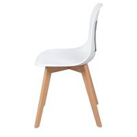 The Lady chaise scandinave d'artiste blanche et dessin noir