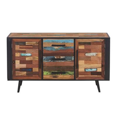 Soho buffet bois de bateau recyclé 2 portes 3 tiroirs