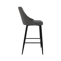 Diane chaise îlot central en tissu gris foncé H66,5