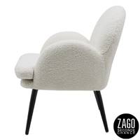Oreo fauteuil en tissu effet laine bouclette blanc