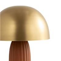 Shimo lampe de table champignon terracotta et doré