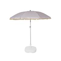 Beach parasol en toile gris vichy 160