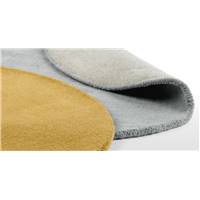 Ronda lot de 2 tapis rond gris et jaune moutarde