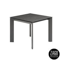 Scar table à manger carrée en céramique noire extensible L90