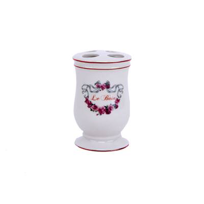 Porte brosse à dent coeur ruban roses
