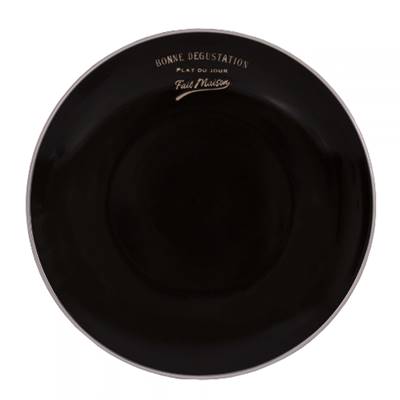 Assiette noire 27 cm "Bonne dégustation"