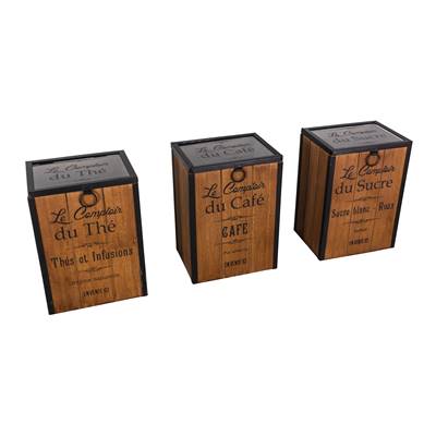 Set de 3 boites Café/Sucre/Thé