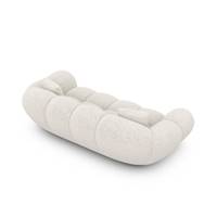 Sigono canapé 2 places en tissu bouclé blanc