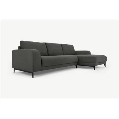 Luciano canapé d'angle droit tissu gris Hudson
