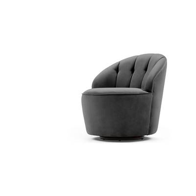 Margot fauteuil pivotant velours gris étain