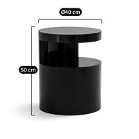 Spring table de chevet cylindrique noir