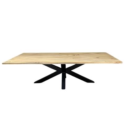 Anatole table à manger 260x110cm bois de manguier et pieds croisés métal noirs