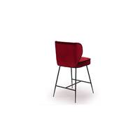 Valo tabouret velours rouge et métal noir