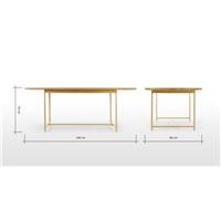 Aphra table bois de manguier clair et laiton