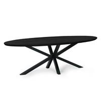Taalika table à manger ovale en manguier noir et métal 200cm