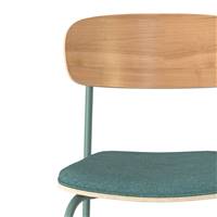 Helda chaise ilot central en tissu bleu canard H65