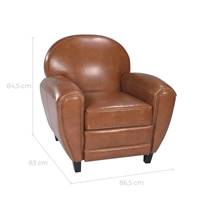 Westfild fauteuil en croûte de cuir camel