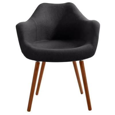 Lizo chaise scandinave en tissu gris foncé
