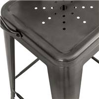 Lix chaise de bar métal gris anthracite avec dossier H67