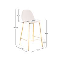 Vladi chaise de bar en cuir synthétique blanc H65