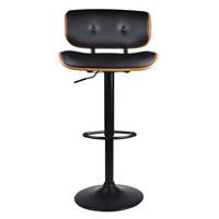 Mazzia chaise de bar avec hauteur réglable PU noire rembourrée