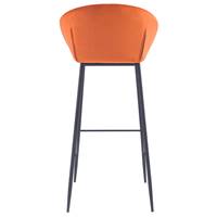 Usuals chaise de bar en velours orange corail H75