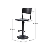 Glavo chaise de bar réglable en bois noir