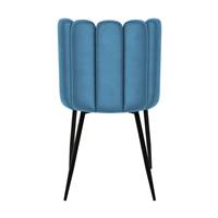 Lisboa chaise en velours bleu et métal imitation bois