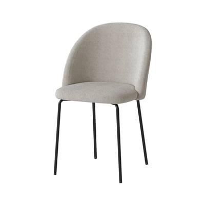 Alice chaise tissu bouclé beige et pieds en métal noir