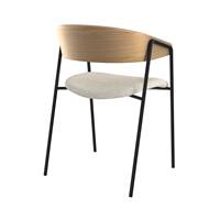 Briva chaise bouclette blanche et bois de chêne