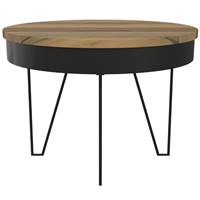 Manha table basse ronde en bois d'acacia et métal noir ø60