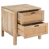 Vanile table de chevet en bois de manguier 2 tiroirs