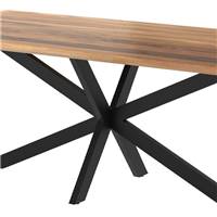 Madison table en bois de suar et pieds croisés métal 8 personnes