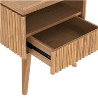 Blippi table de chevet en bois de teck, 1 tiroir et 1 niche