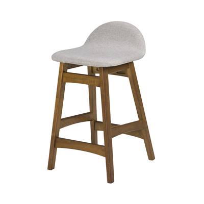 Belo tabouret de bar en tissu gris clair pieds bois