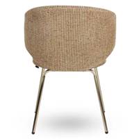Grolette chaise en tweed jaune sable et pieds laitonnés