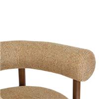 Alma fauteuil en tissu tweed jaune miami et bois de frêne