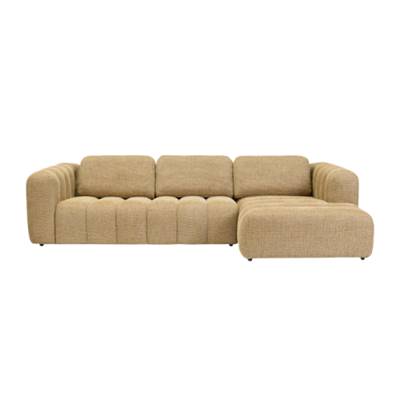 Eliot canapé d'angle droit en tissu tweed jaune miami
